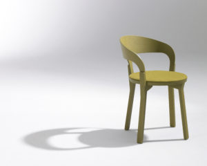 Chaise bridge en bois jaune / design contemporain / mobilier chr / Designer Jérôme Gauthier / Éditeur SOCA